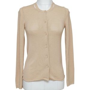 MARNI Cardigan Sweater Knit Top Beige Crewneck Long Sleeve Sz 38